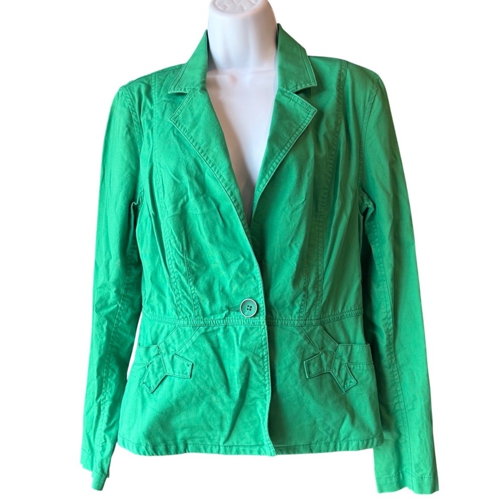 Cabi Verde Jacket Green Tailored Blazer Cotton Stretch Career Size Small NWT